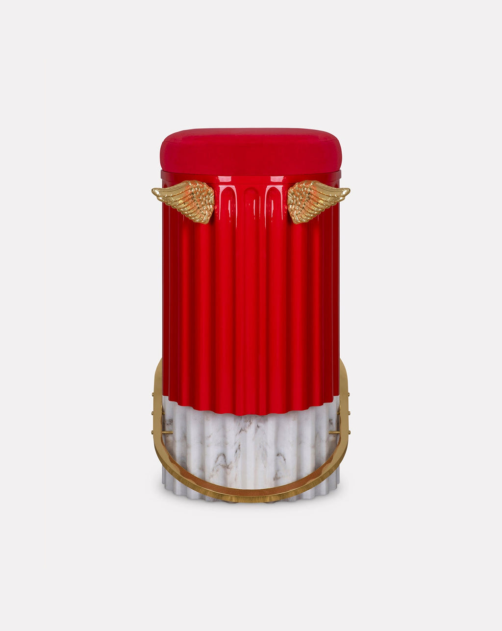 Marble Base Velvet Cushion Bar Stool