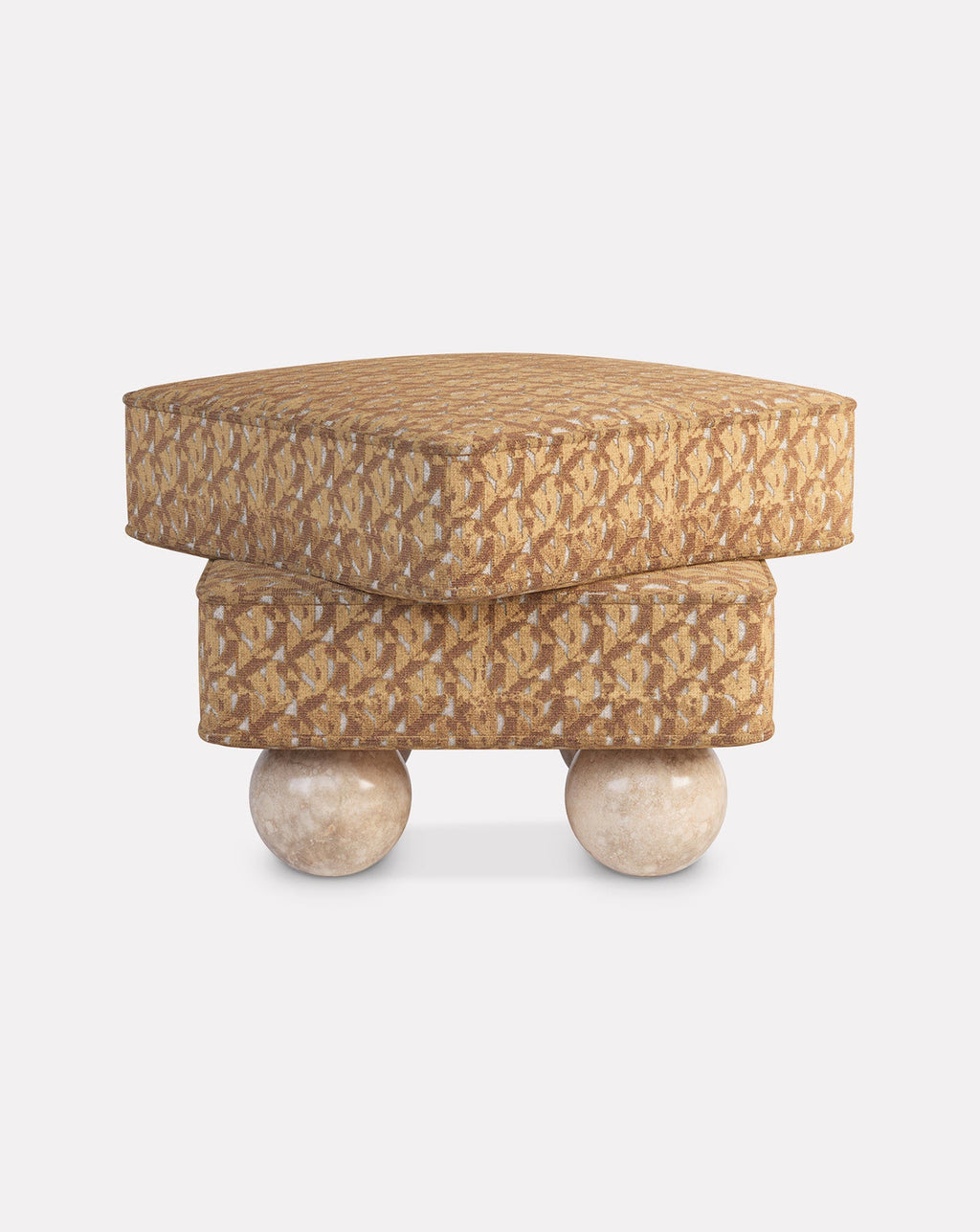Jacquard Velvet Sculptural Accent Stool Small