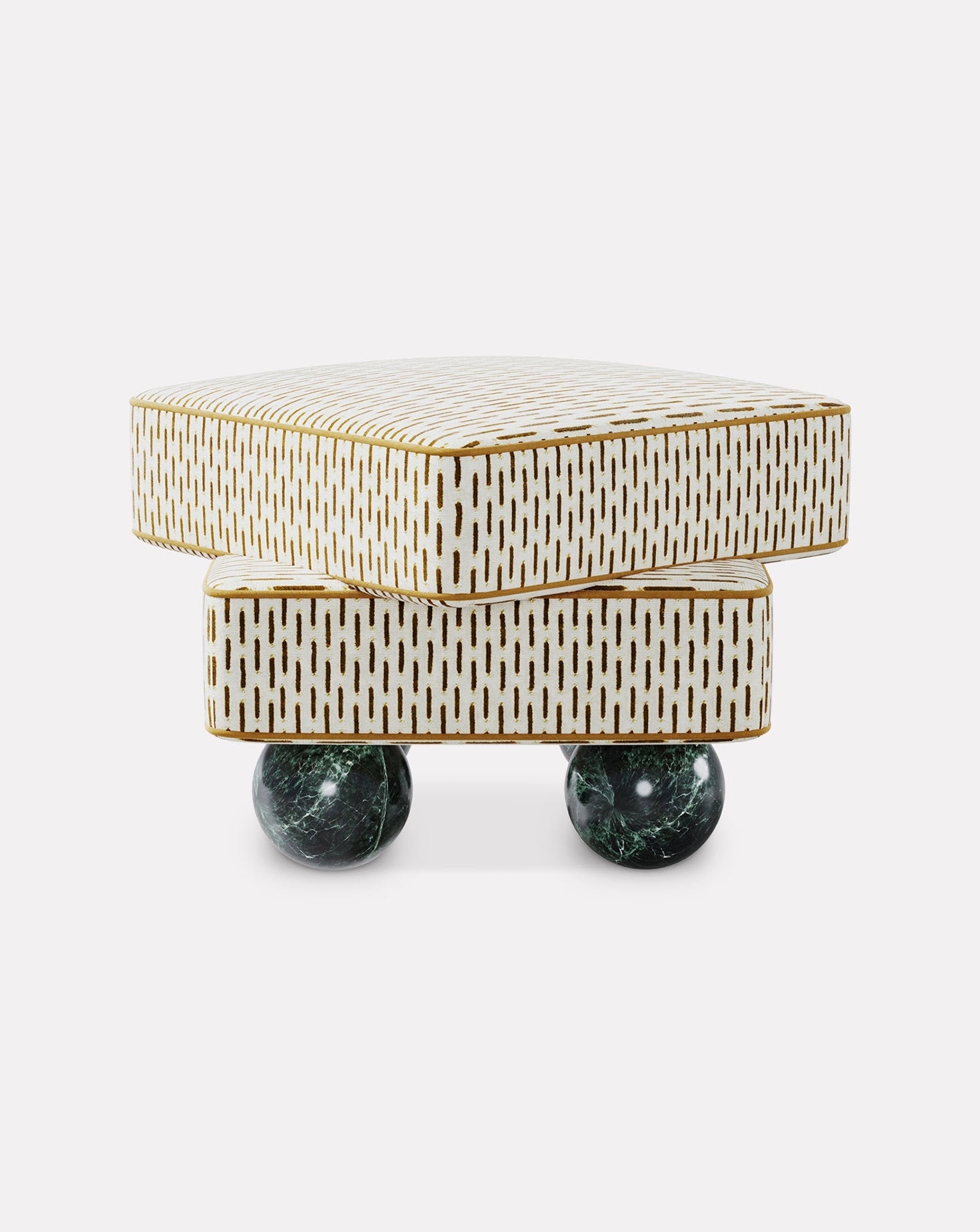Jacquard Velvet Sculptural Accent Stool Small