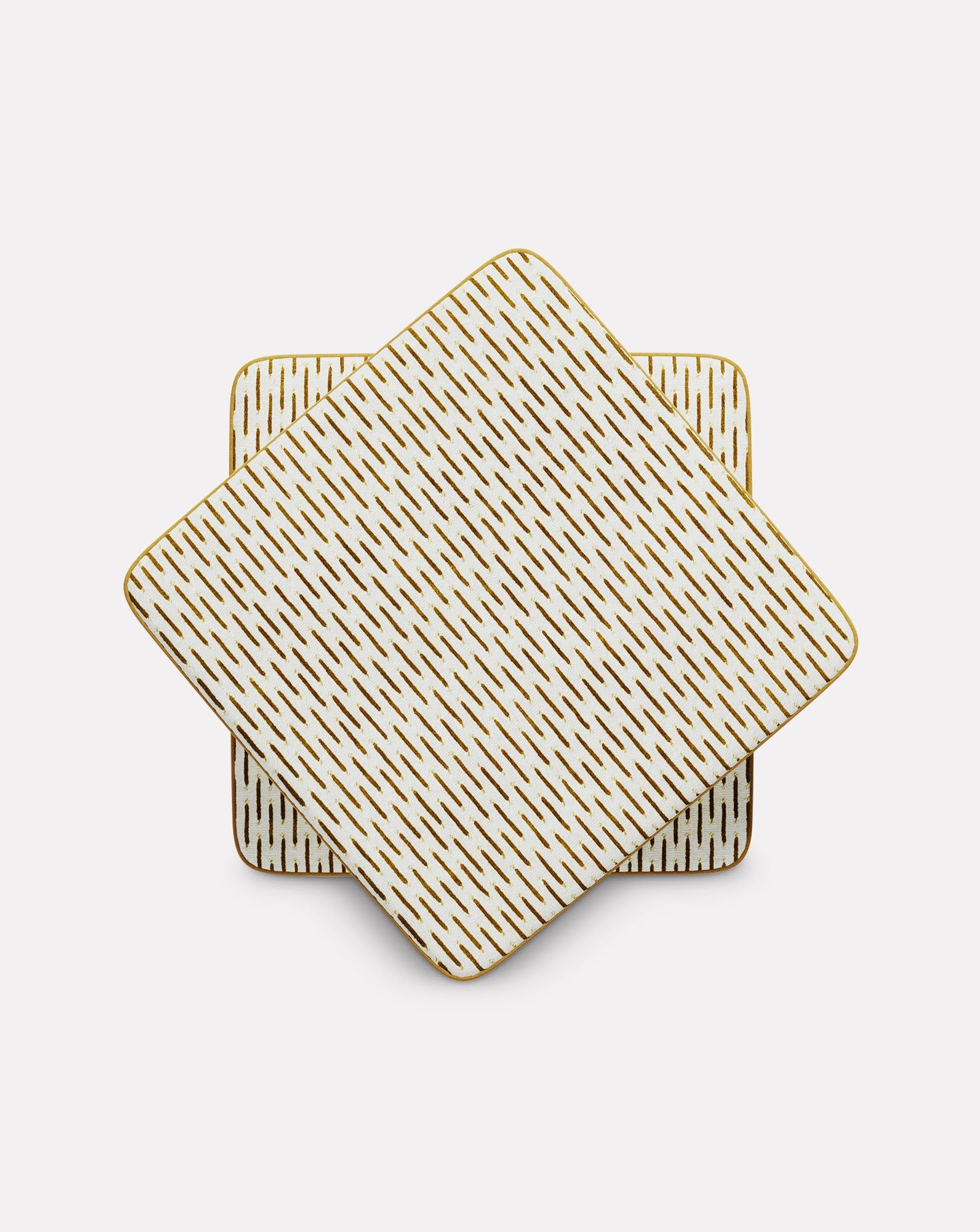 Jacquard Velvet Sculptural Accent Stool Small