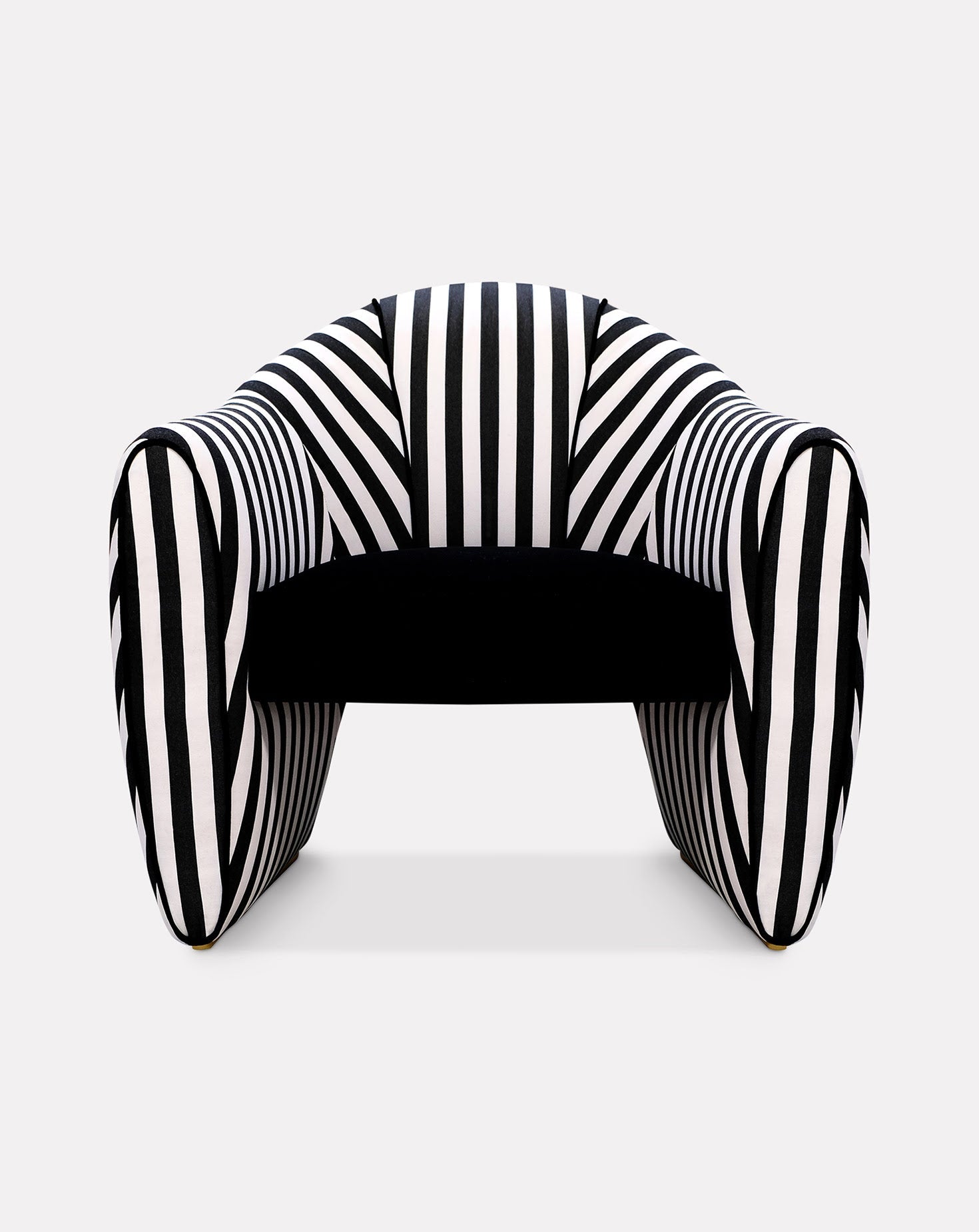 Striped Velvet Satin Sculptural Armchair