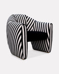 Striped Velvet Satin Sculptural Armchair
