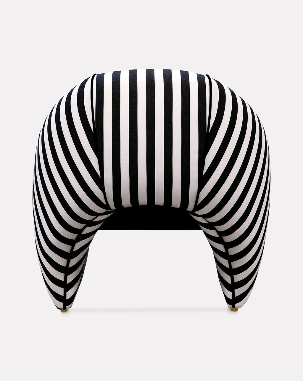 Striped Velvet Satin Sculptural Armchair