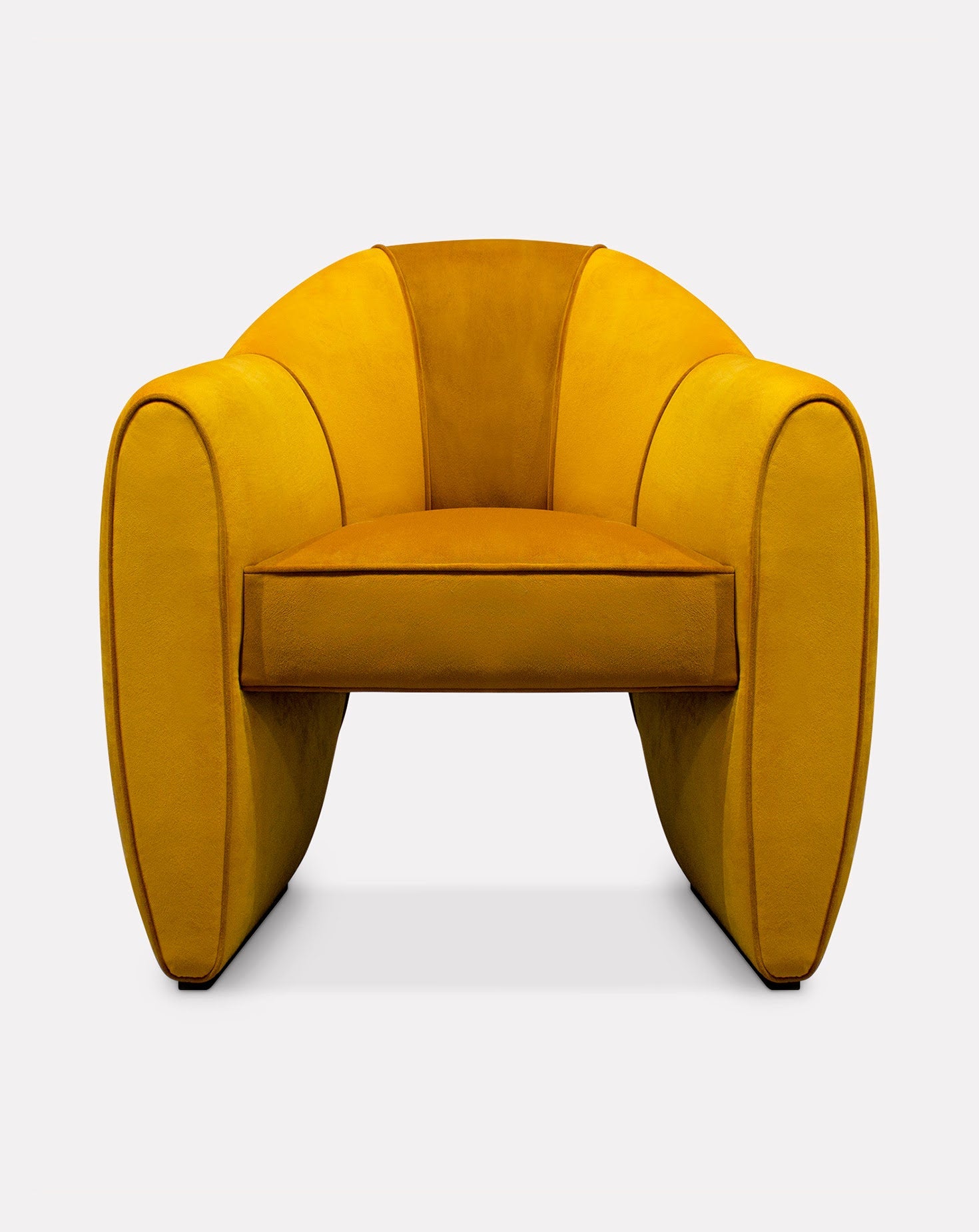 Striped Velvet Satin Sculptural Dining Chair