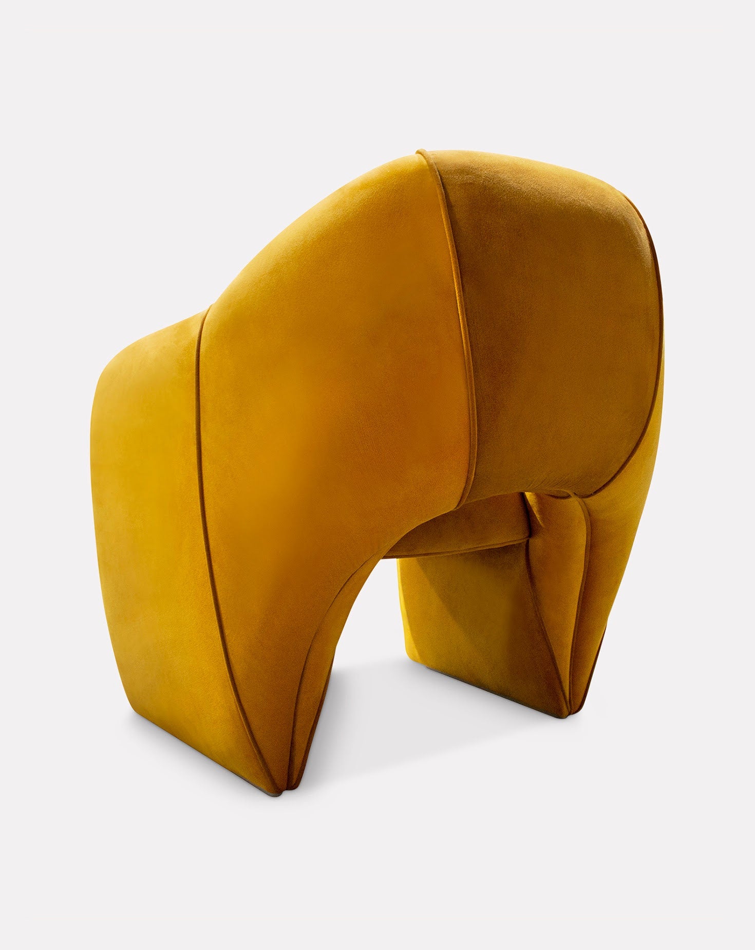Striped Velvet Satin Sculptural Dining Chair