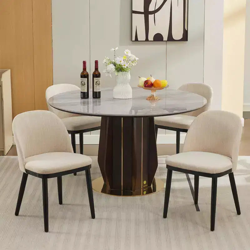 Lot de 4/6 chaises de salle à manger, chaises de cuisine/salle à manger rembourrées, chaises de salle à manger de ferme en tissu de lin avec pieds réglables pour salle à manger, salon