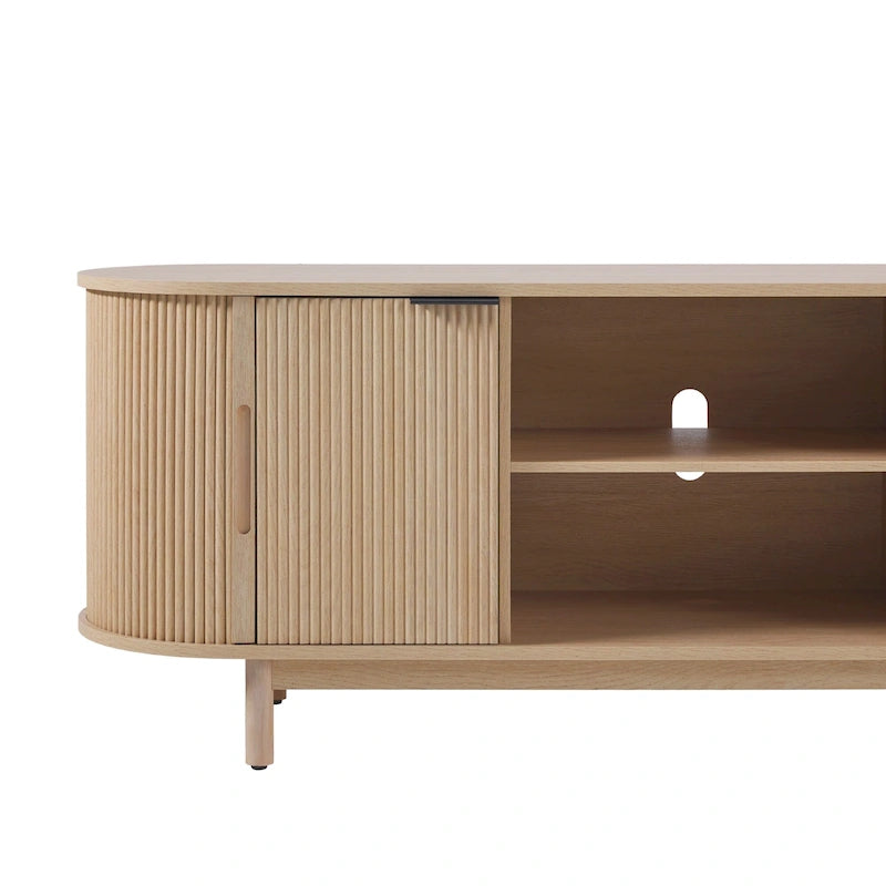 Meuble TV Middlebrook Modern Reeded de 60 po avec bords arrondis