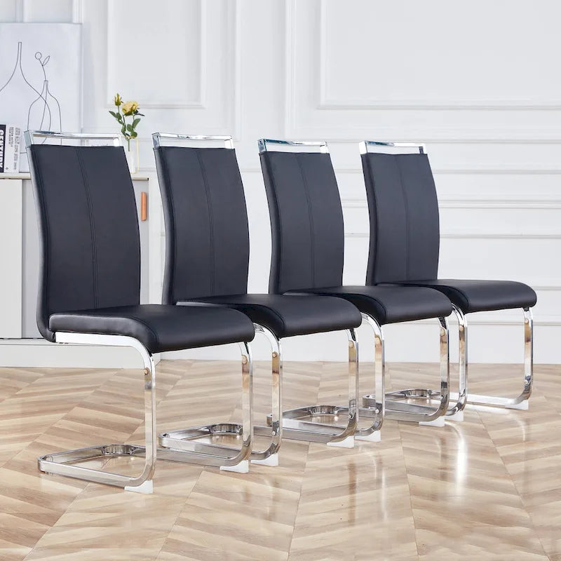Chaises de salle à manger modernes en similicuir PU, lot de 4