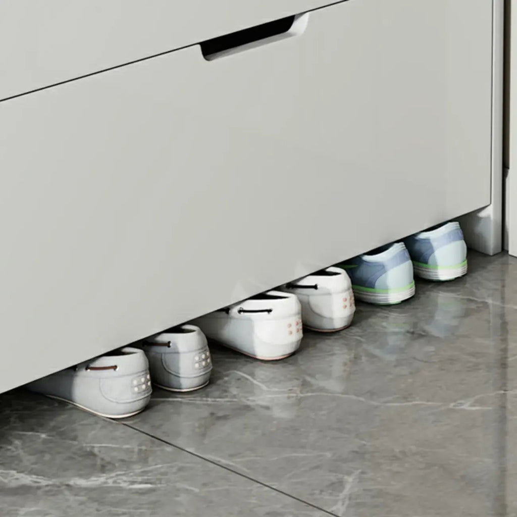 Meuble à chaussures 3 niveaux en bois blanc avec portes abattantes