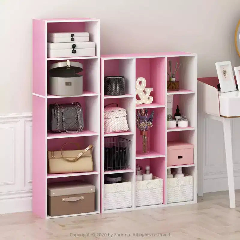 Furinno Étagère de rangement réversible 5 cubes pour livres, ouverte, horizontale ou verticale
