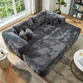 HOOOWOOO Canapé d'angle moderne en peluche avec pouf amovible