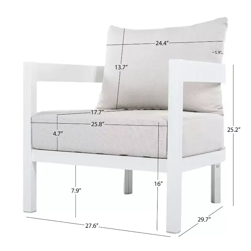 Christopher Knight Home Althea, ensemble de conversation moderne incurvé de 5 pièces en aluminium pour l'extérieur avec table basse en verre