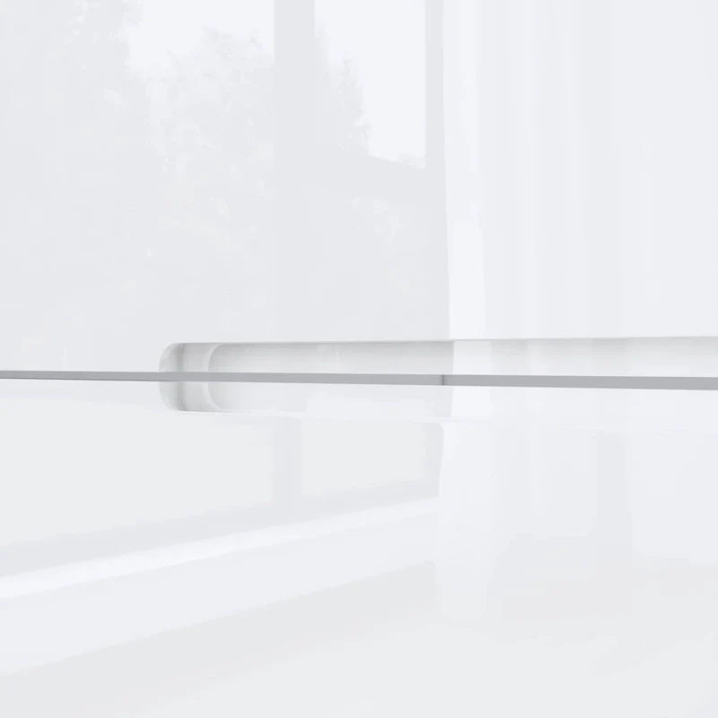 Commode haute brillance 63 po avec 8 tiroirs lumineux et plateau spacieux