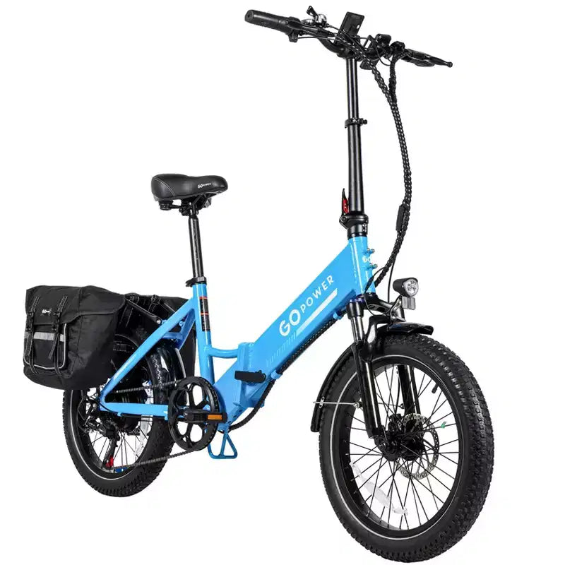 Vélo Électrique Pliant GoPowerBike GoPlus | Pneus Larges 20" | Moteur 500W, Vitesse Maximale 32 km/h | Autonomie 72+ km, 5 Niveaux d'Assistance au Pédalage | Boîte Ouverte