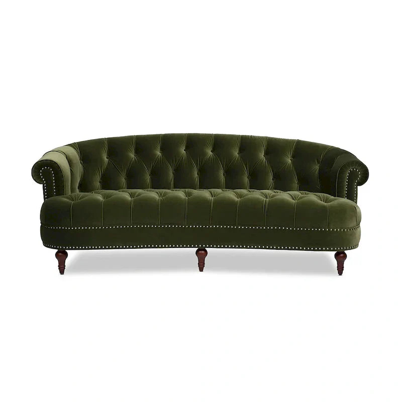 Canapé capitonné chesterfield La Rosa 84 en velours, style moderne du milieu du siècle