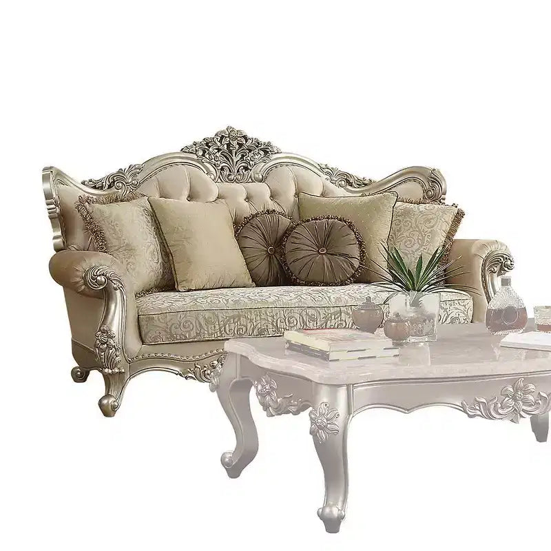 Canapé 88 Bentley Tissu/Champagne - Acme Furniture : Inspiré de l'époque victorienne, capitonné, accoudoirs enroulés