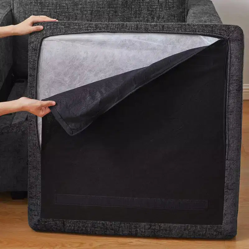 Module Pouf Ottoman Belffin en Chenille - Repose-Pieds de Rangement Modulaire avec Tissu Doux pour la Peau et Conception à Installation Rapide