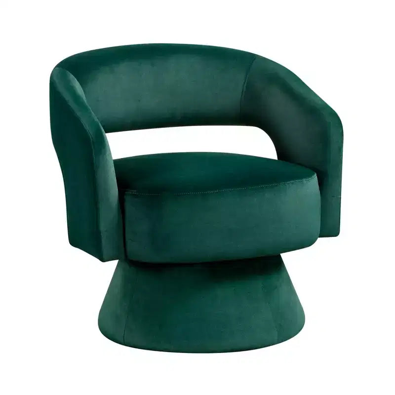 Fauteuil pivotant d'appoint de luxe moderne en velours GDFStudio Hudson