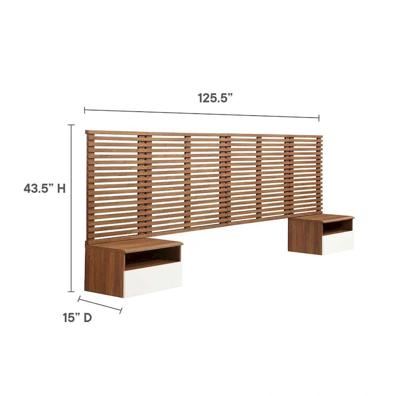 Tête de lit King size murale et tables de chevet modernes de Render