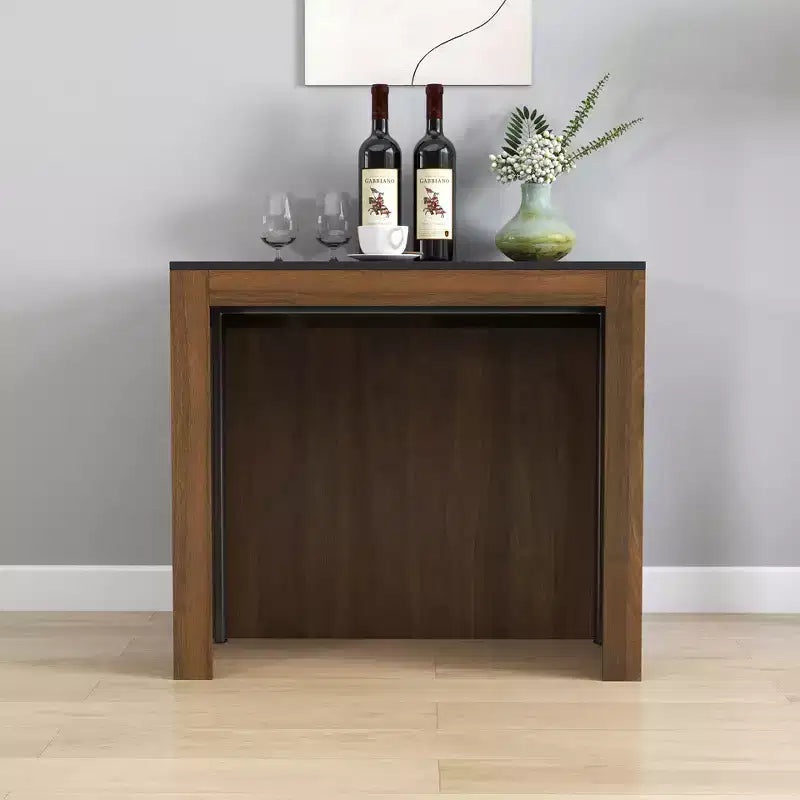 CLIHOME Table à manger extensible moderne multifonctionnelle avec prise, Table extensible peu encombrante avec rangement