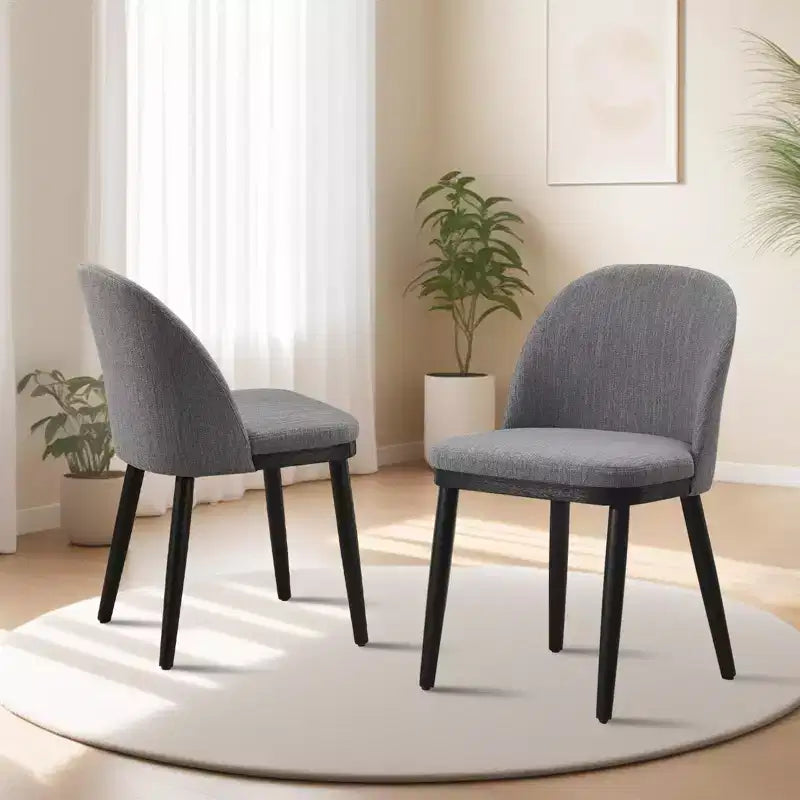 Lot de 4/6 chaises de salle à manger, chaises de cuisine/salle à manger rembourrées, chaises de salle à manger de ferme en tissu de lin avec pieds réglables pour salle à manger, salon