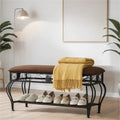 Banc à Chaussures Rembourré Multiusage de Style Industriel pour Entrée