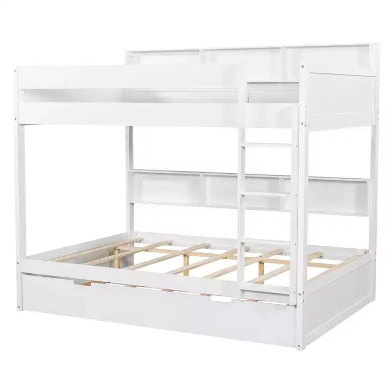 Luxystar Lit superposé double moderne avec étagères et lit gigogne
