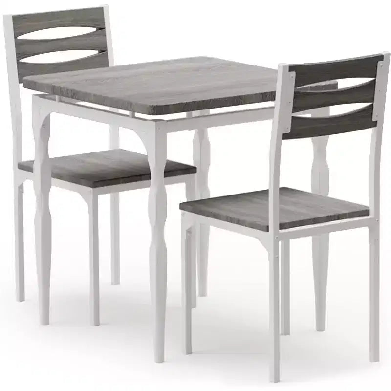 Ensemble de salle à manger 3 pièces pour petits espaces, table et 2 chaises à pieds en spirale, ensemble de table de cuisine compact pour appartements