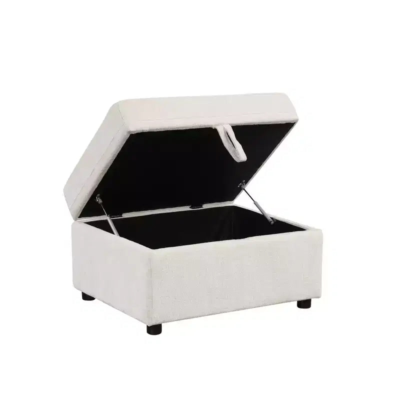 Pouf de rangement mobile 26,6 po
