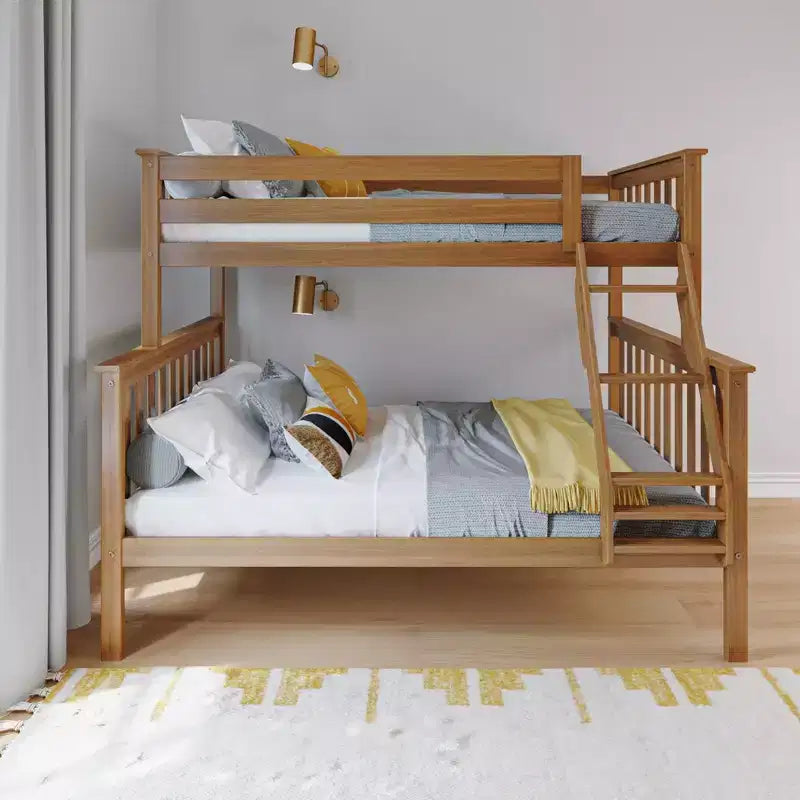 Max & Lily Lit superposé double sur toute la taille, Lits superposés en bois massif avec échelle pour enfants