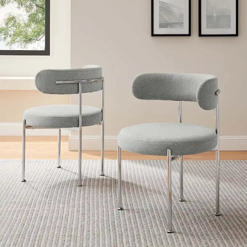 Chaises de salle à manger en tissu Albie – Lot de 2