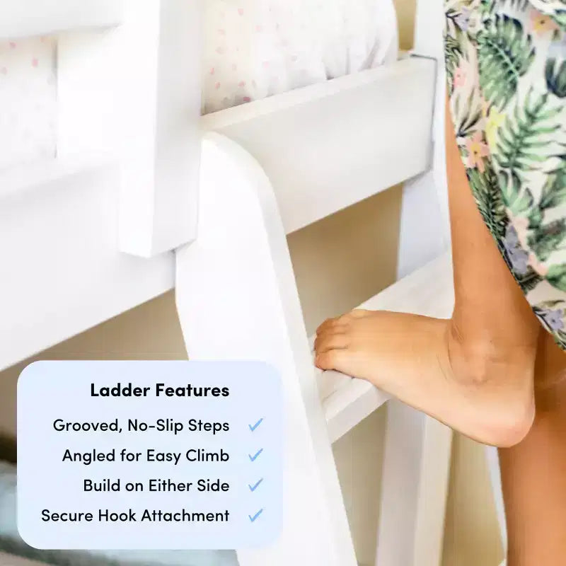 Max & Lily Lit superposé double sur toute la taille, Lits superposés en bois massif avec échelle pour enfants