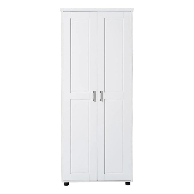 Meuble de rangement pour salle de bain à deux portes, étagère réglable, panneau MDF
