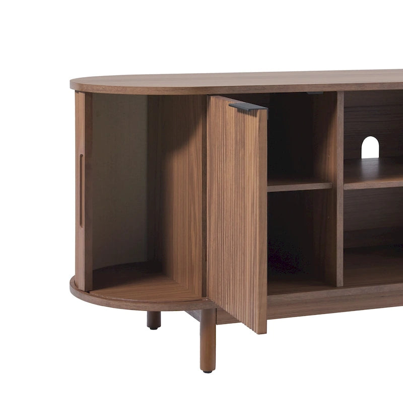Meuble TV Middlebrook Modern Reeded de 60 po avec bords arrondis