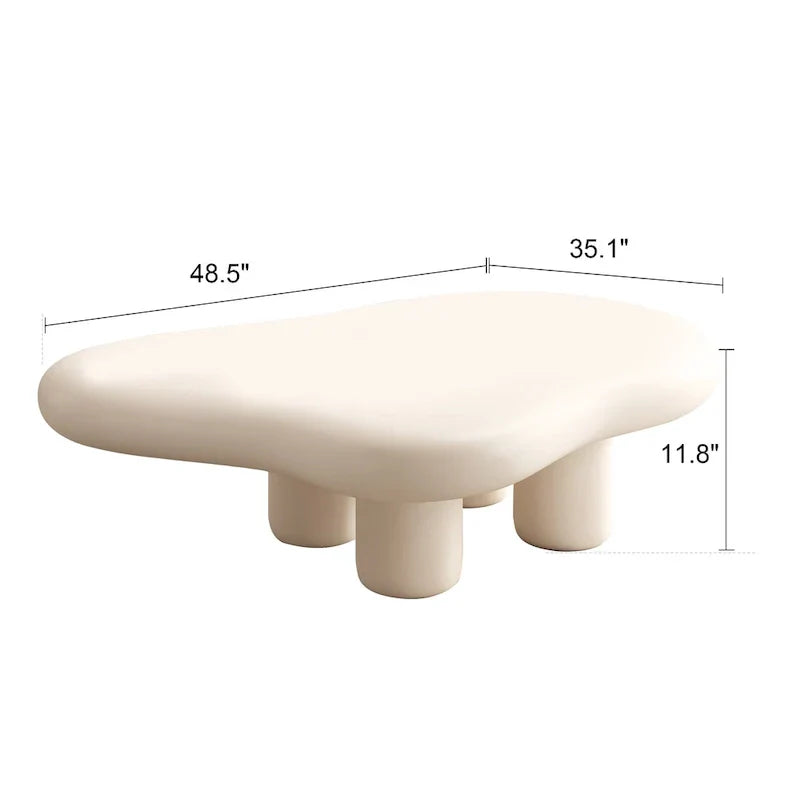 48,5 Table Basse Moderne Forme Nuage 4 Pieds