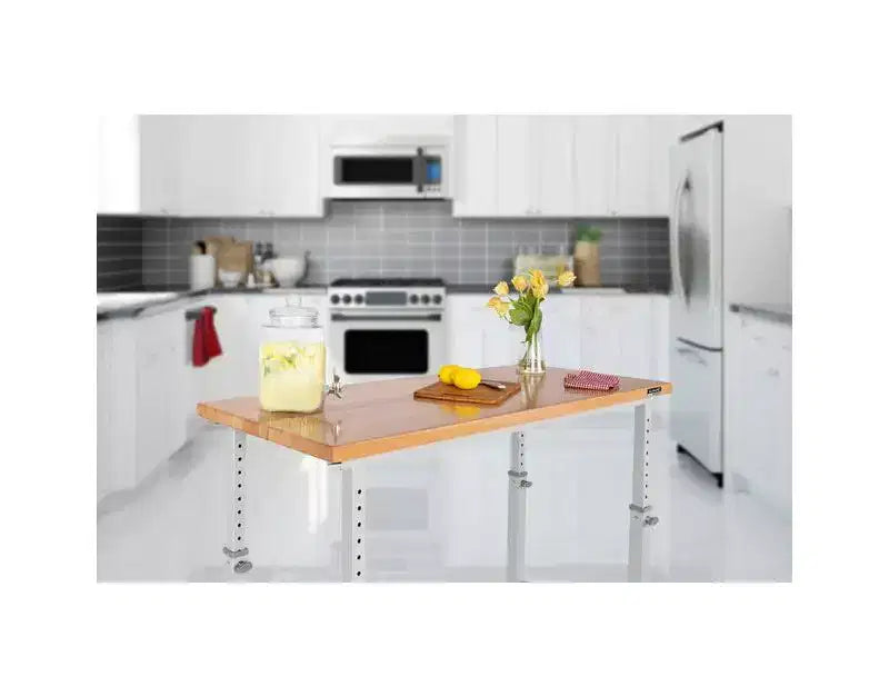 Établi robuste avec plateau en bois et hauteur réglable de 60 po