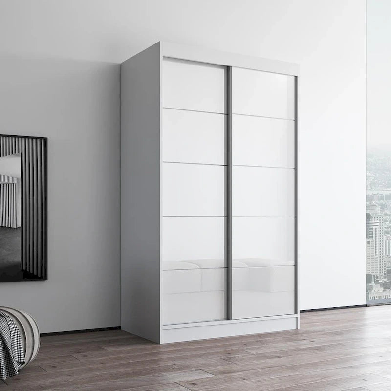 Armoire Aria 2 portes au fini lustré moderne
