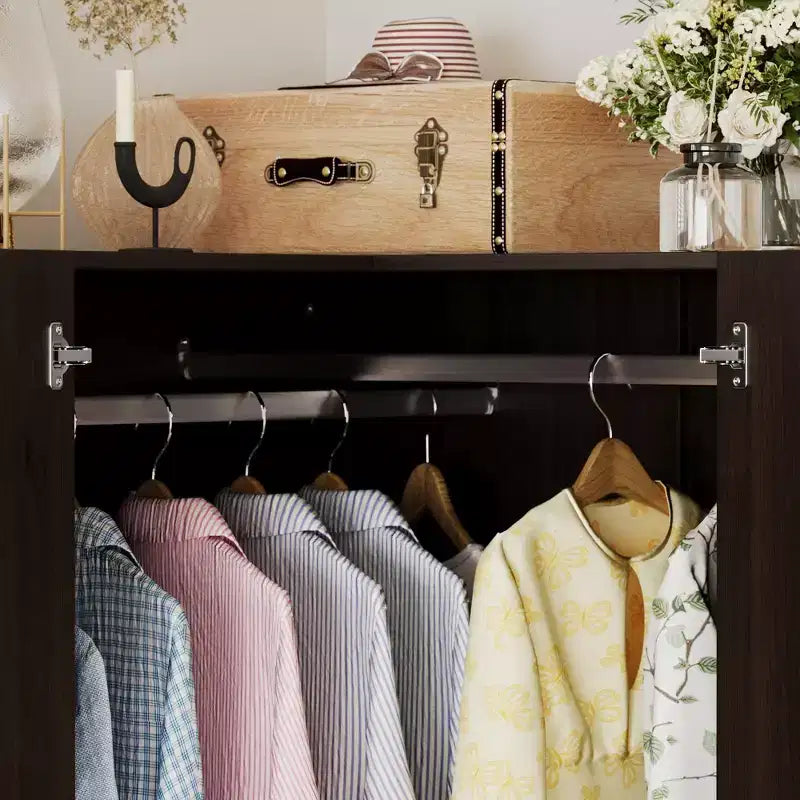 Hitow Armoire Minimaliste, Armoire d'Angle, Modèles à Double Porte et Tiroirs