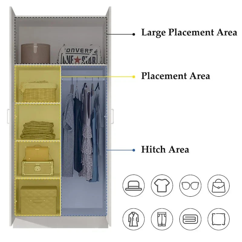 Armoire à 5 étagères avec 2 portes