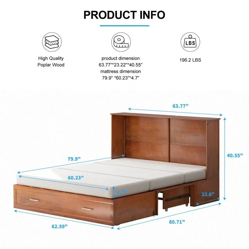 Lit escamotable Mixoy Murphy avec matelas et tiroir