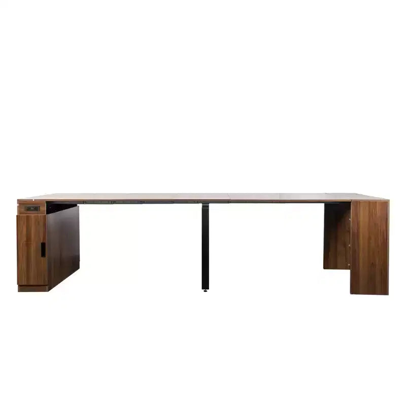 CLIHOME Table à manger extensible moderne multifonctionnelle avec prise, Table extensible peu encombrante avec rangement