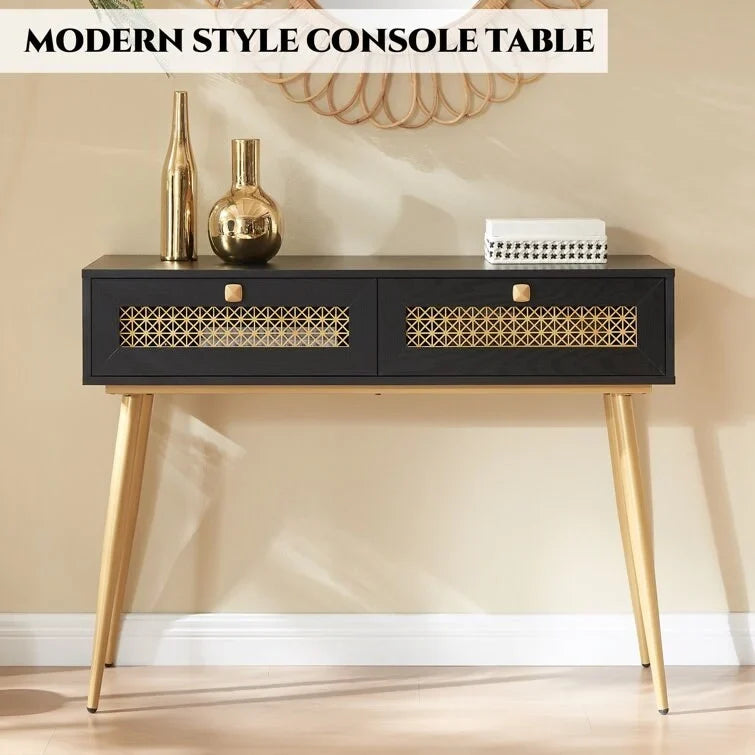 Console d'entrée à 2 tiroirs en bois de 41,9 po