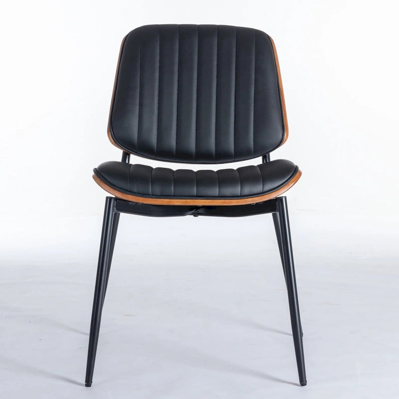 Lot de 2 chaises en similicuir avec pieds en métal