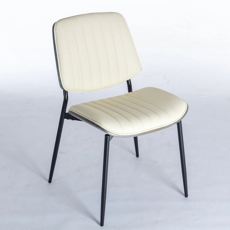 Lot de 2 chaises en similicuir avec pieds en métal