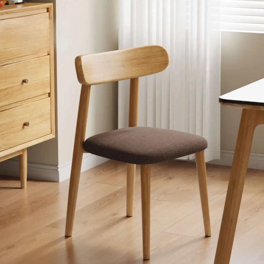 Chaise de salle à manger moderne sans accoudoirs en cuir à dossier bas