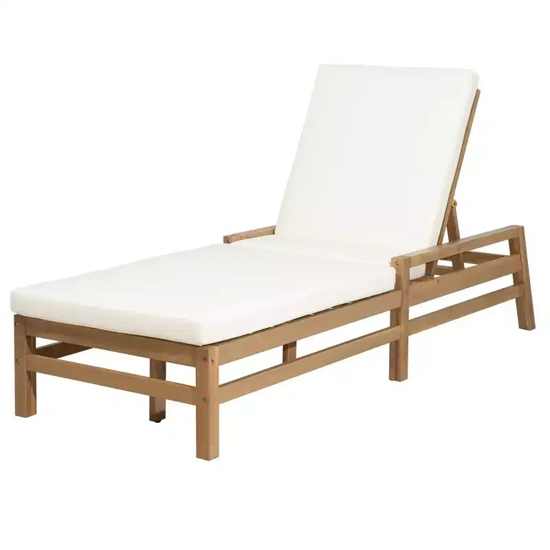 Chaise longue d'extérieur Merax en acacia 5 positions avec coussins épais