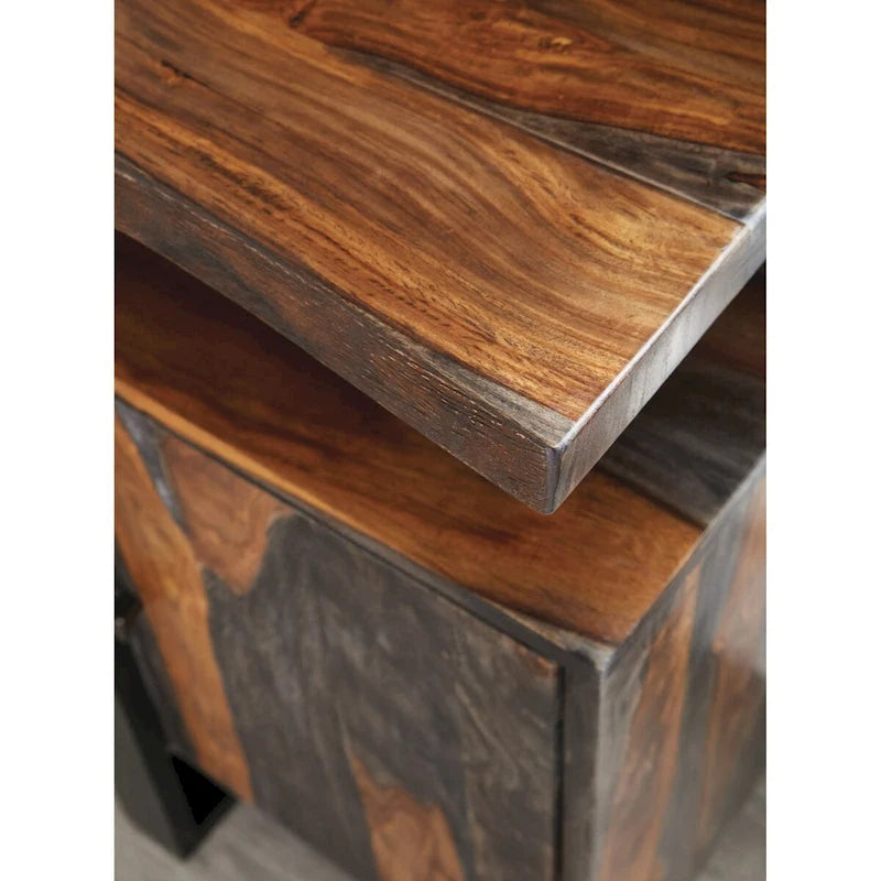 Buffet 4 portes Kappelman Grey Sheesham et Noir