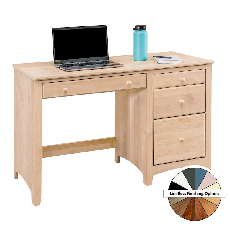 Bureau à 4 tiroirs en bois massif Arch+Haven