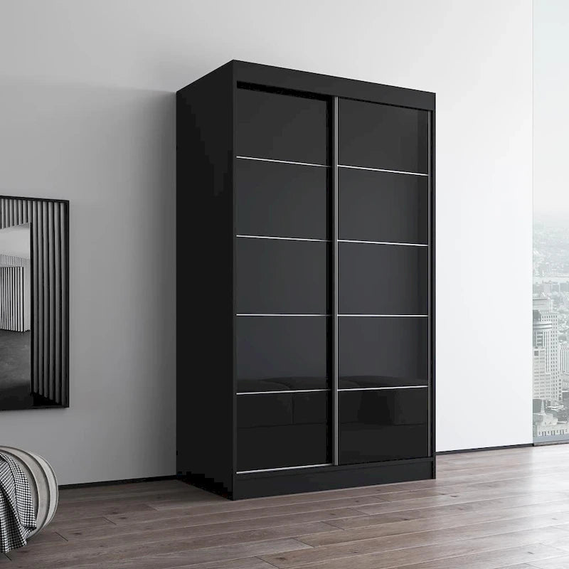 Armoire Aria 2 portes au fini lustré moderne